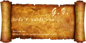 Gróf Valéria névjegykártya